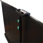 Pantalla porttil de Suelo Ouver Ligh-UP (Versin 2008) - El sistema de apertura junto con su soporte trasero telescpico incorporado garantiza una apertura perfecta de la pantalla.