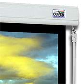 Pantalla manual frontal PSO Ouver ProCinex - PSO tambi�n nos permite a�adir tela negra adicional (Zona DROP) en la parte superior de la pantalla.